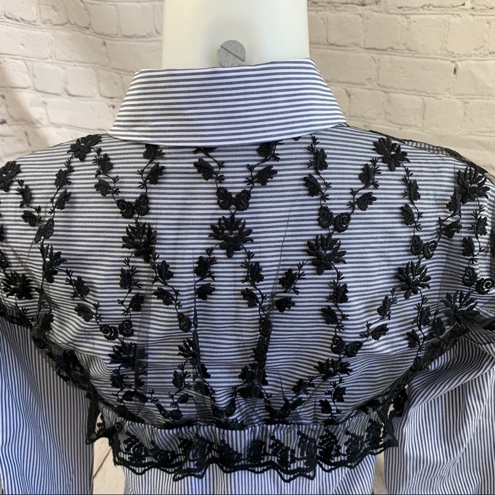 Zara Basic Striped Button Down Shirt - image 6